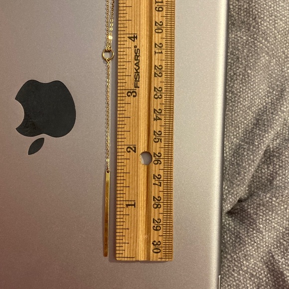 14k solid yellow gold Y necklace 18” -20” adjustable - Picture 9 of 10